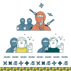 忍者のイラストセット
