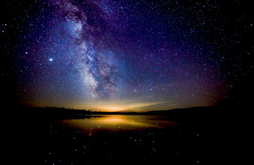 Images of the Persaids in the night sky over a Provincial Park in Ontario.