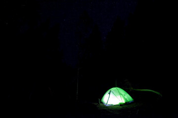 Images of the Persaids in the night sky over a Provincial Park in Ontario.