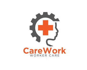 care worker logo designs for health and medical service construction