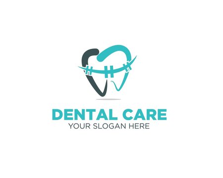 braces dental logo designs for health service and clinic or hospital signs