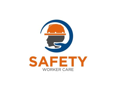 worker insurance logo design for protection health in the construction