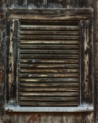 Old window wood curtains 