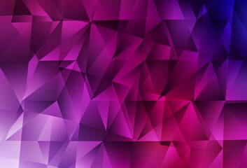 Dark Purple, Pink vector backdrop with lines, triangles.