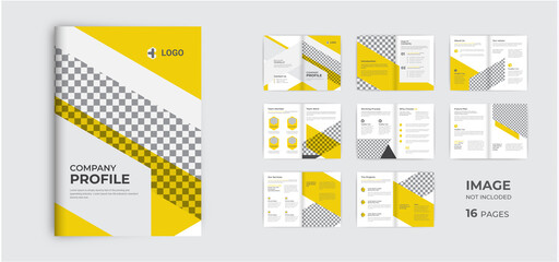 16 pages Modern corporate brochure design, minimalist corporate multipage brochure layout