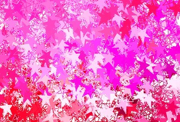 Fototapeta na wymiar Light Purple, Pink vector layout with bright stars.