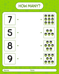 How many counting game with zombie. worksheet for preschool kids, kids activity sheet