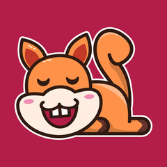 
vector illustration of cute lazy squirrel
