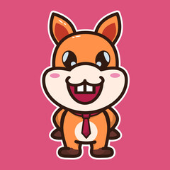 
vector illustration of cute squirrel