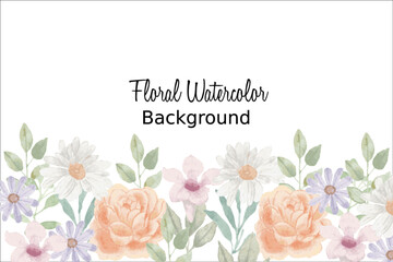 Orange and White Watercolor Flower Background
