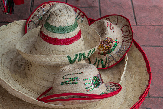 viva mexico hats on a floor