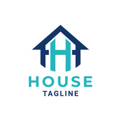 House combination and Letter H , Logo Design Vector Flat minimalist in background color white