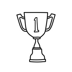 Trophy doodle, a hand drawn vector doodle of a winner trophy, champion concept.