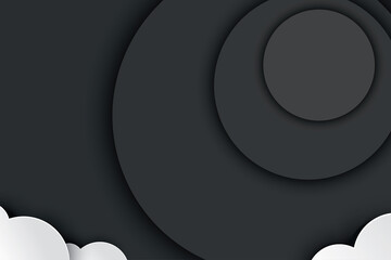 Halloween black paper in dark background. Cloud and sky paper halloween design.