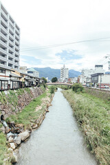 Fototapeta premium 川のある風景 橋のある風景 