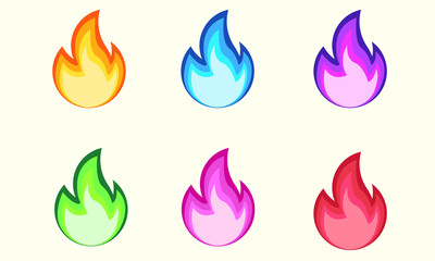 Flame logo icon with different color