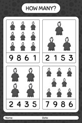 How many counting game with grim reaper. worksheet for preschool kids, kids activity sheet