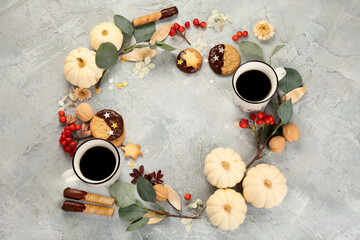 Harvest and festive celebrations inspired wreath composition.