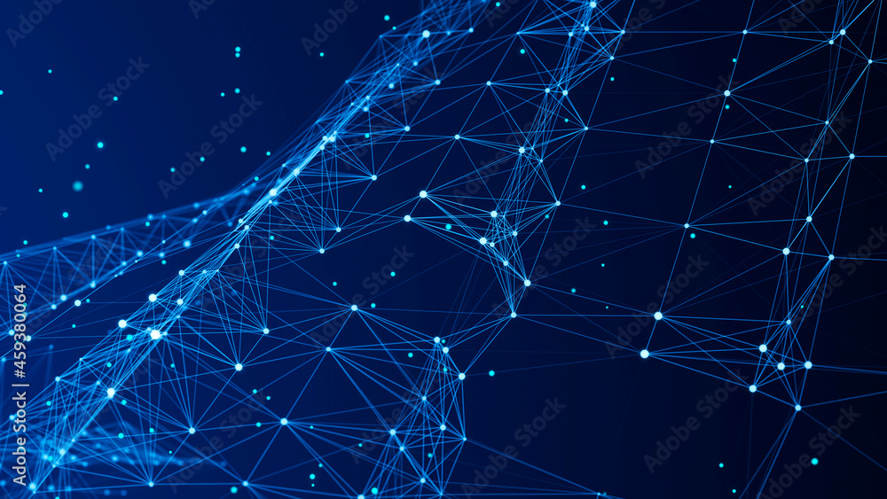 Aufkleber Technology background. Abstract digital combination dots and lines. Network connection structure. 3d Widescreen
