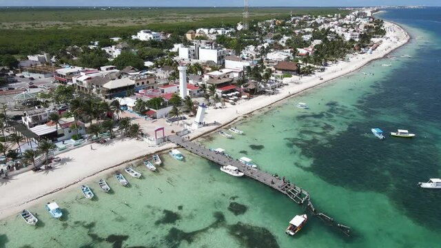 &uml;Puerto Morelos, fishermen town by the caribbean sea, Mexico