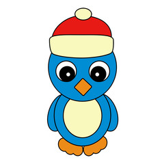 Illustration of Penguin Isolated on White Background.