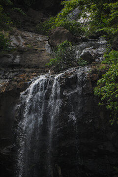 Waterfall In The Mountains Of India In Monsoon Mumbai Thane