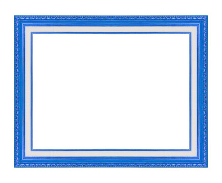 blue picture frame isolate on white background