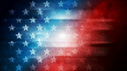 USA colors, stars and stripes abstract motion design. Independence Day modern background. Seamless looping. Video animation Ultra HD 4K 3840x2160