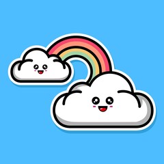cloud and rainbow cartoon design