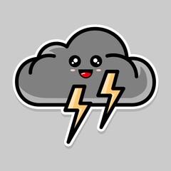 cloud and thunder cartoon design