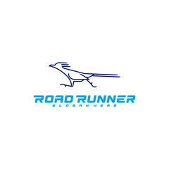 Road runner bird logo vector illustration design template