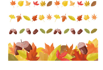 A set of fallen leaf backgrounds and borders.