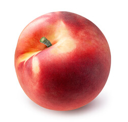 Peach fruit  isolated on white background, Fresh Peach on White Background With clipping path.