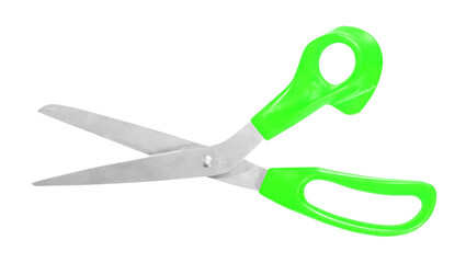 green  scissors isolated on a white background