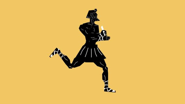 One Greek Sportsman Runs Animation