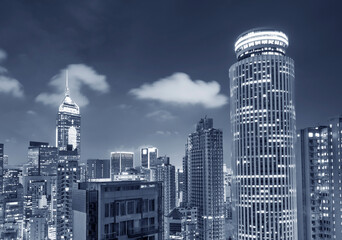 Plakat Skyline of Hong Kong city at night