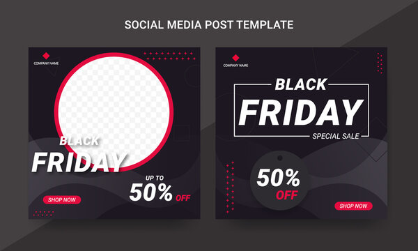 Black friday social media post template set