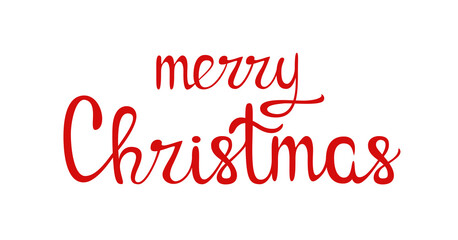 Merry Christmas. Red inscription on a white background.
