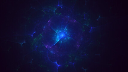 3D rendering abstract multicolor fractal light background