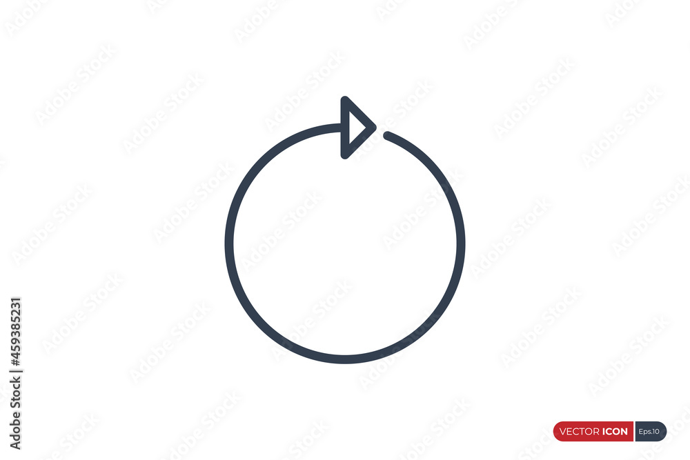 Poster simple circle line arrow icon isolated on white background. flat vector icon design template element