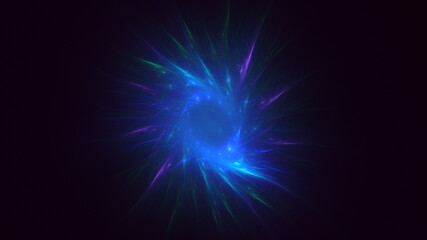 3D rendering abstract blue fractal light background