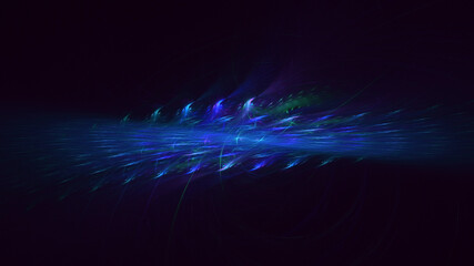 3D rendering abstract blue fractal light background