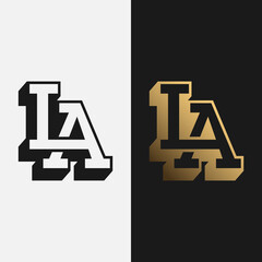 Letter Initial Monogram L A LA AL Logo Design Template. Suitable for General Sports Fitness Fashion Finance Wedding Company Business Corporate Shop Apparel in Simple Modern Style Logo Design.