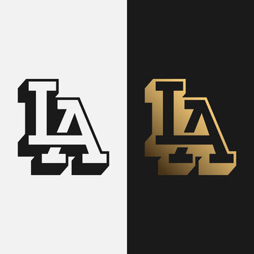 Letter Initial Monogram L A LA AL Logo Design Template. Suitable for General Sports Fitness Fashion Finance Wedding Company Business Corporate Shop Apparel in Simple Modern Style Logo Design.