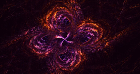 3D rendering abstract colorful fractal light background