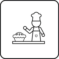 Birthday cake icon in flat style isolated on grey background