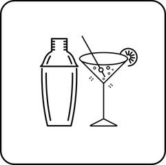 Cocktail icon on white background