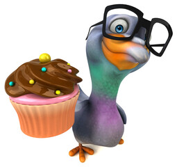 Fun pigeon - 3D Illustration
