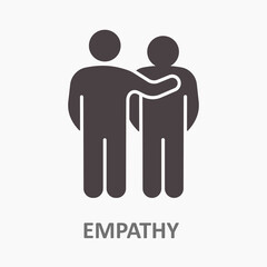 Empathy icon on white background. Vector illustration.