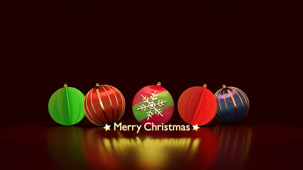 クリスマス　オーナメントのポスター　3DCG